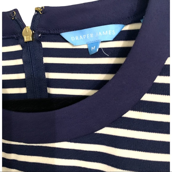 Draper James Stripe Persley Ponte Dress, size medium, Nassau navy multi stripe - Picture 2 of 6